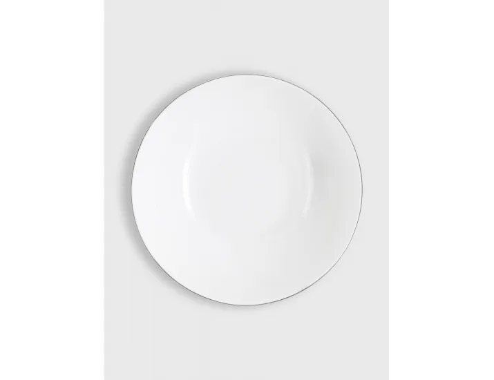 Тарелка суповая 19 см белая с серебристым кантом Anna Lafarg Арктика