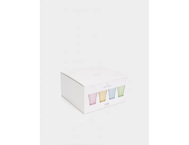 Стакан 10 см 340 мл 4 шт цветной микс Anna Lafarg Lyon