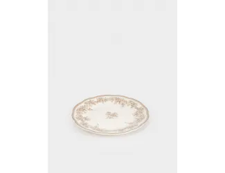 Тарелка обеденная, 26 см, фарфор P, белая, Коричневые цветы, Burgundy