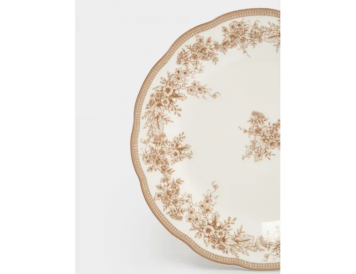 Тарелка обеденная 26 см Anna Lafarg Коричневые цветы Burgundy