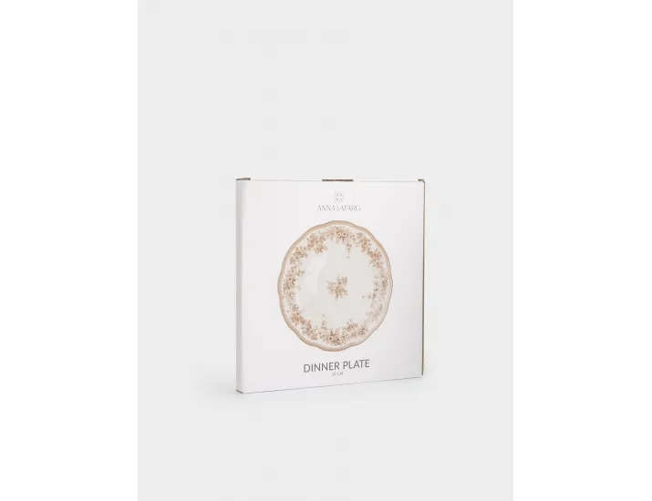 Тарелка обеденная 26 см Anna Lafarg Коричневые цветы Burgundy