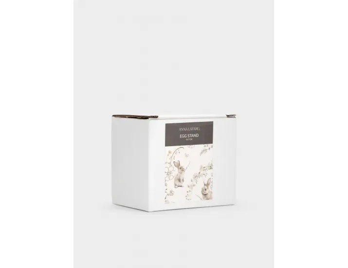 Подставка для яйца 7 см молочно-золотистая Кролик с цветком Anna Lafarg White Rabbit