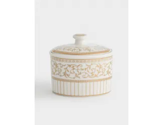 Сахарница, 10 см, 300 мл, фарфор N, белая, с золотистым орнаментом, Golden