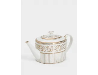 Чайник заварочный, 1,2 л, фарфор N, белый, с золотистым орнаментом, Golden