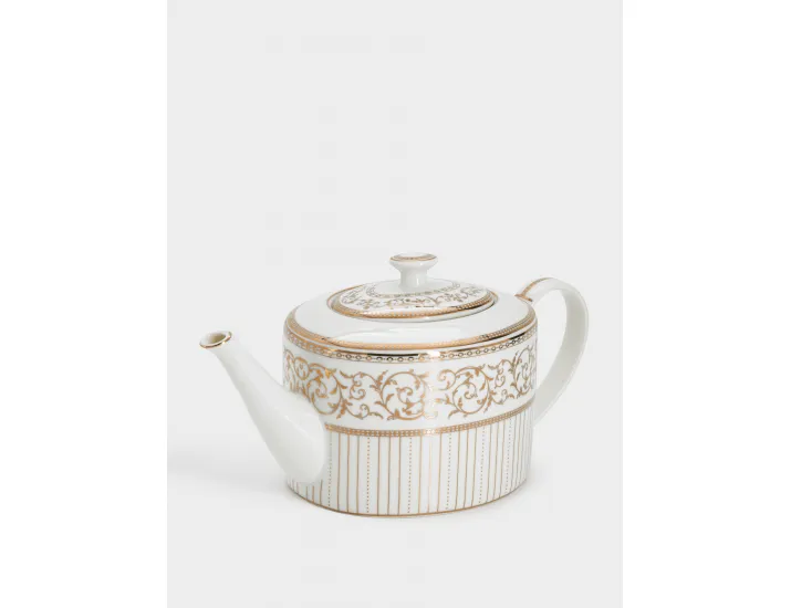 Чайник заварочный 1,2 л белый с золотистым орнаментом Pozzi Milano Golden