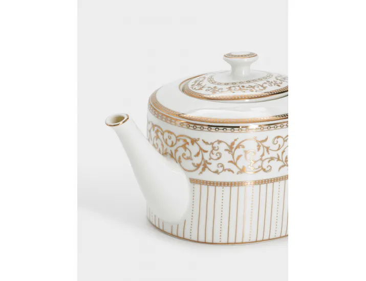 Чайник заварочный 1,2 л белый с золотистым орнаментом Pozzi Milano Golden