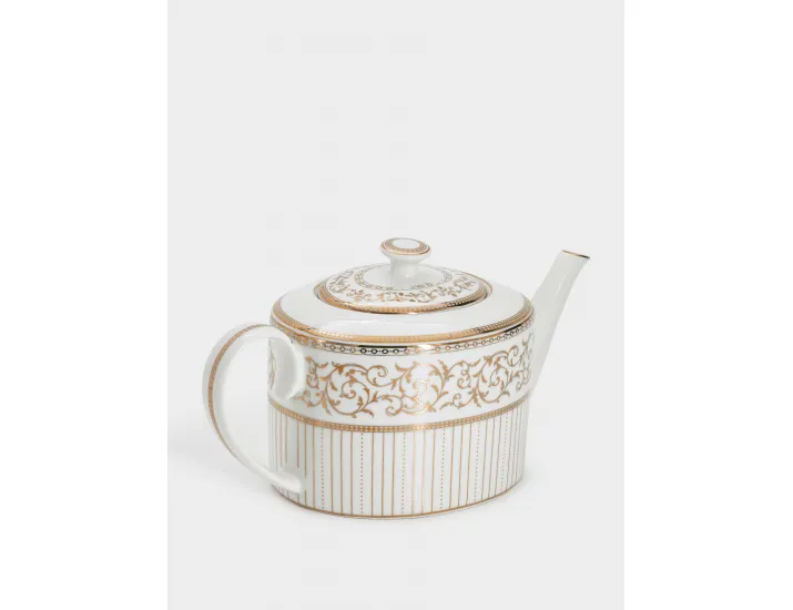 Чайник заварочный 1,2 л белый с золотистым орнаментом Pozzi Milano Golden