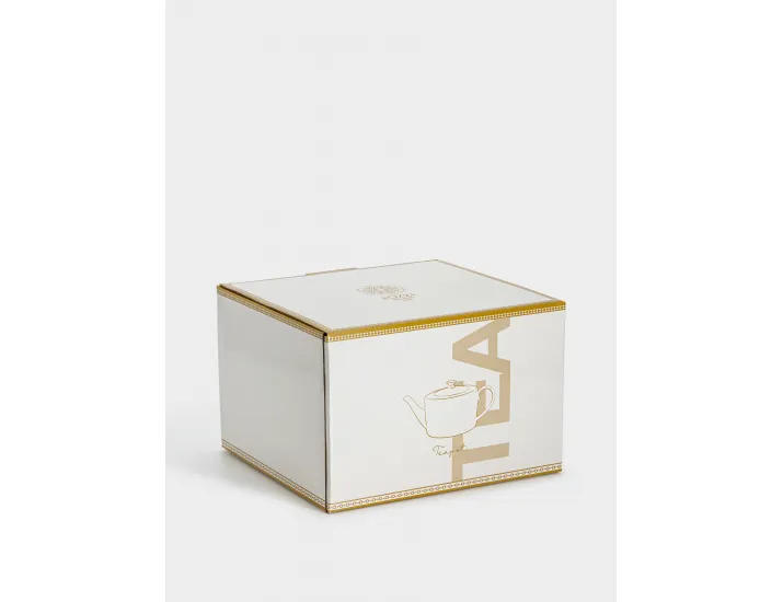 Чайник заварочный 1,2 л белый с золотистым орнаментом Pozzi Milano Golden