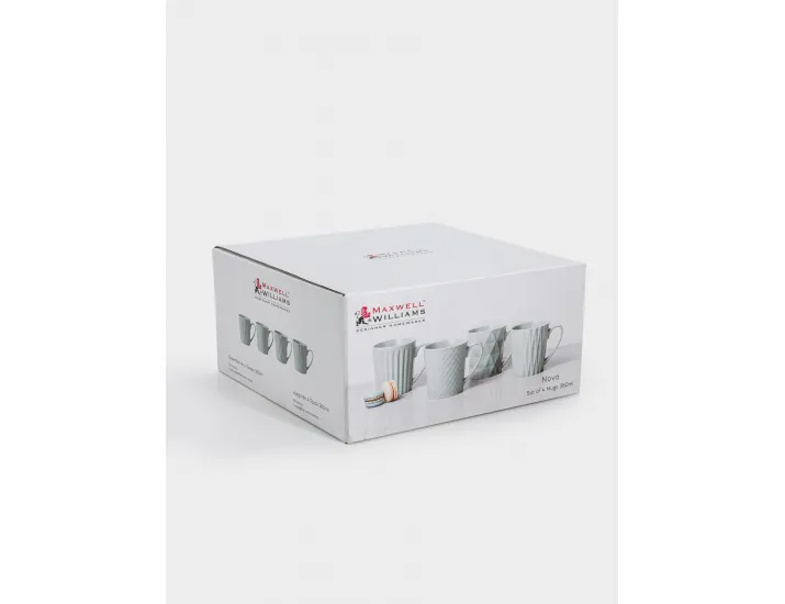 Набор кружек 4 предмета 380 мл голубые геометрия Maxwell & Williams Nova