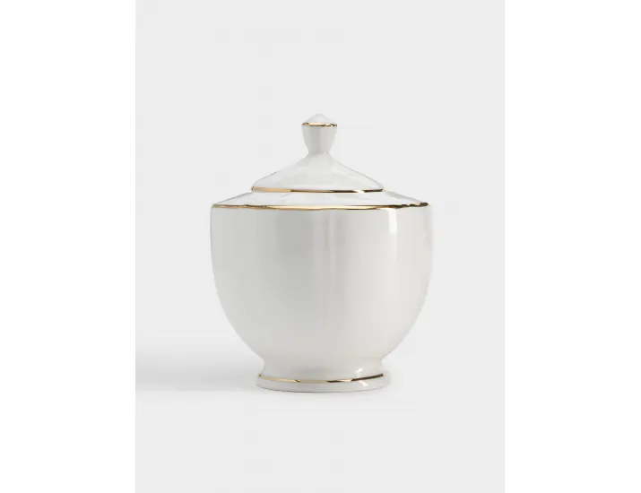 Сахарница 0,25 л белая с золотистым кантом Anna Lafarg Лотос