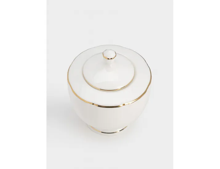 Сахарница 0,25 л белая с золотистым кантом Anna Lafarg Лотос