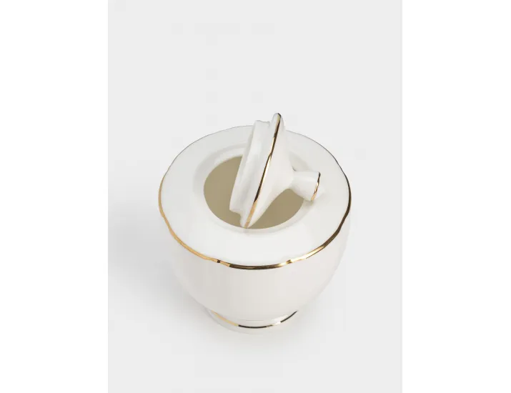 Сахарница 0,25 л белая с золотистым кантом Anna Lafarg Лотос