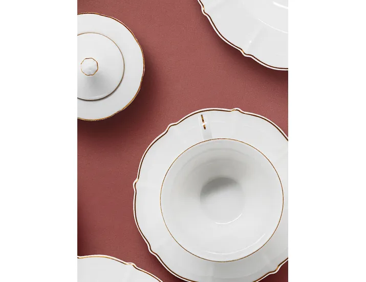 Сахарница 0,25 л белая с золотистым кантом Anna Lafarg Лотос