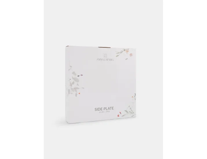 Тарелка закусочная 21 см 2 шт белая Цветы и листья Anna Lafarg Primrose