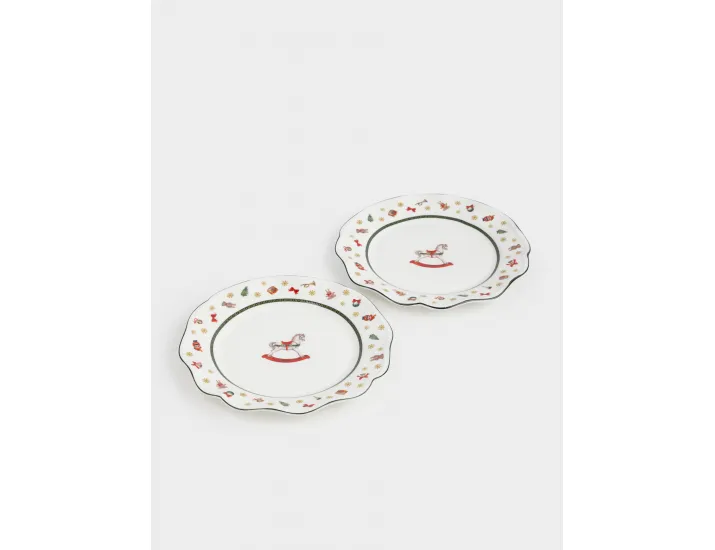 Тарелка закусочная 4 шт 19 см белая Лошадка Anna Lafarg Miracle