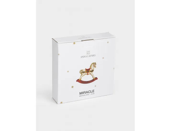 Тарелка закусочная 4 шт 19 см белая Лошадка Anna Lafarg Miracle