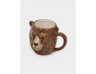 Кружка, 540 мл, керамика, коричневая, Медведь, Manly