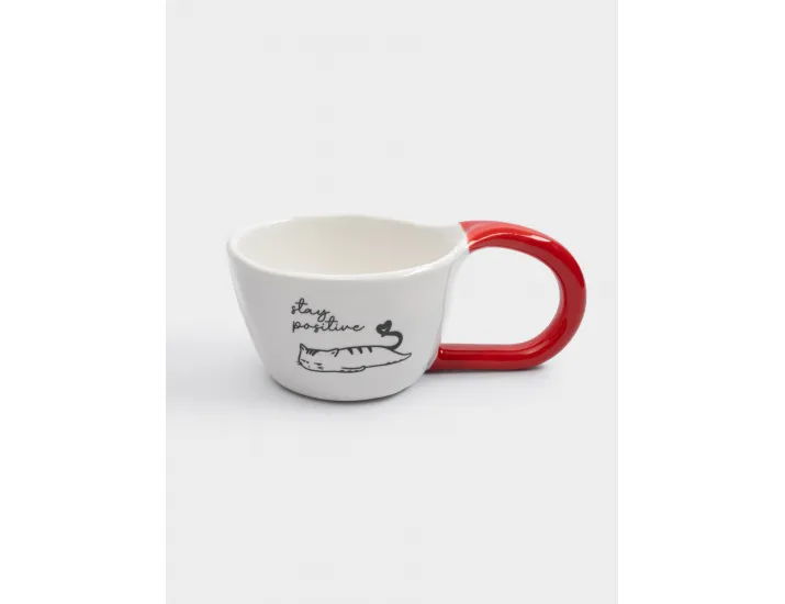 Кружка 350 мл бело-красная Кот Anna Lafarg Eccentric