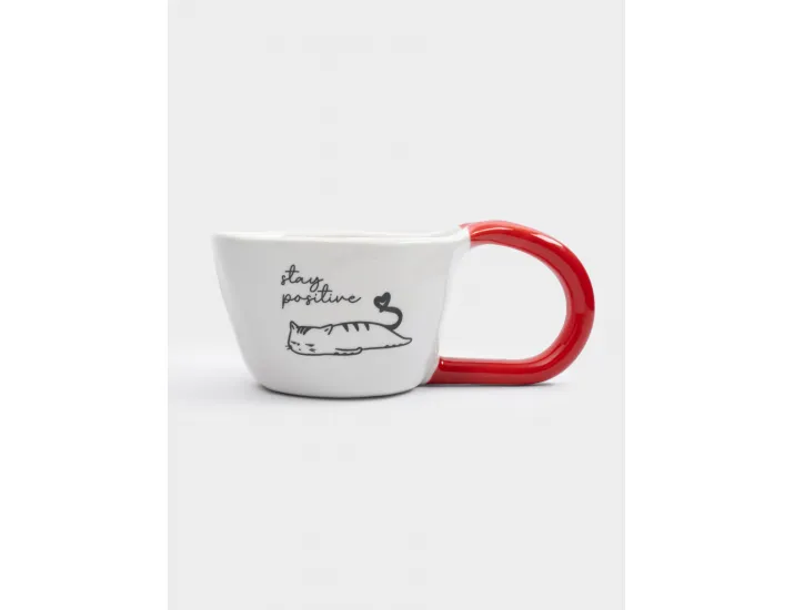 Кружка 350 мл бело-красная Кот Anna Lafarg Eccentric
