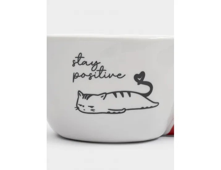 Кружка 350 мл бело-красная Кот Anna Lafarg Eccentric