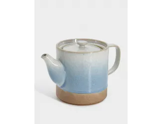 Чайник заварочный, 800 мл, керамика, бежево-голубой, в крапинку, Azurro