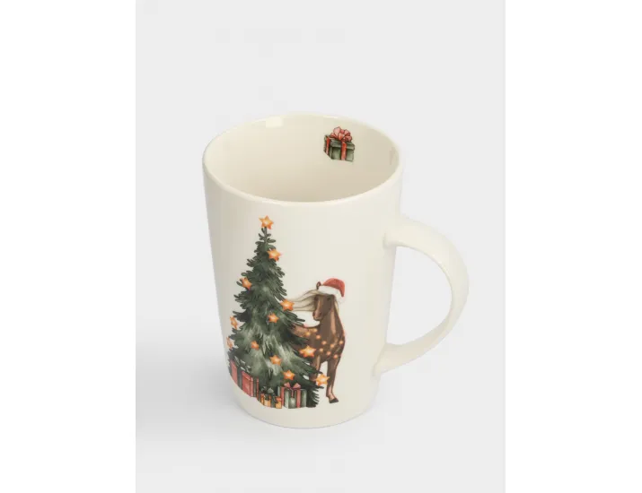 Кружка 420 мл белая Лошадь у елки Anna Lafarg Bright horse