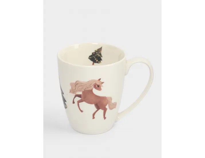 Кружка 320 мл белая Лошадка у елки Anna Lafarg Child holiday