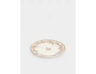 Тарелка закусочная, 19 см, фарфор P, белая, Коричневые цветы, Burgundy