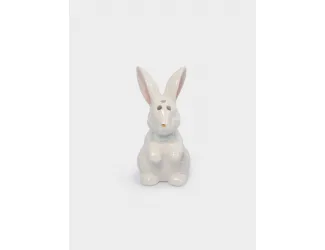 Емкость для соли или перца, 9 см, керамика, молочно-золотистая, Кролик с бантом, White Rabbit