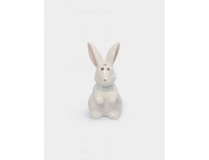 Емкость для соли или перца 9 см молочно-золотистая Кролик с бантом Anna Lafarg White Rabbit