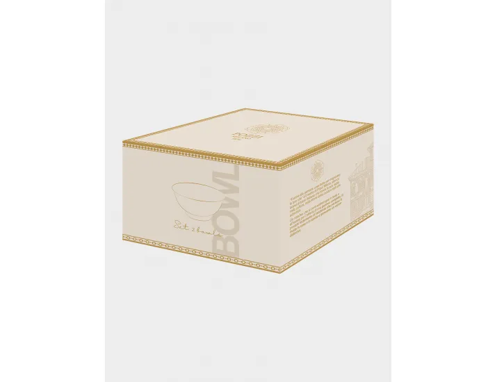 Пиала 11х6 см 2 шт белая с золотистым орнаментом Pozzi Milano Golden