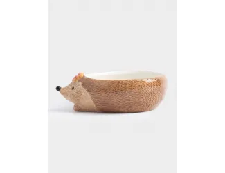 Конфетница, 21х15 см, керамика, коричневая, Еж с листом, Autumn forest