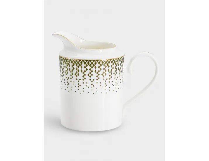 Сервиз чайный 12 персон 40 предметов бело-зеленый с золотистым кантом матовый Anna Lafarg Virtus