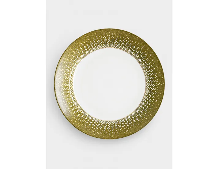 Сервиз чайный 12 персон 40 предметов бело-зеленый с золотистым кантом матовый Anna Lafarg Virtus