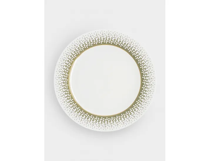 Сервиз чайный 12 персон 40 предметов бело-зеленый с золотистым кантом матовый Anna Lafarg Virtus