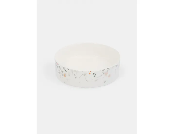 Блюдо 23х6 см с бортами белое Цветы и листья Anna Lafarg Primrose