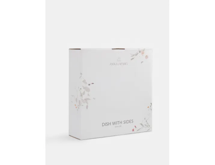 Блюдо 23х6 см с бортами белое Цветы и листья Anna Lafarg Primrose