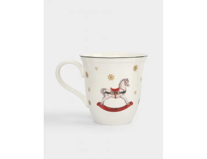 Кружка 380 мл белая Лошадка и елка Anna Lafarg Miracle