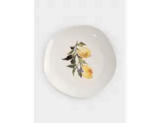 Тарелка обеденная, 26 см, фарфор P, белая, Лимоны, Lemon branch