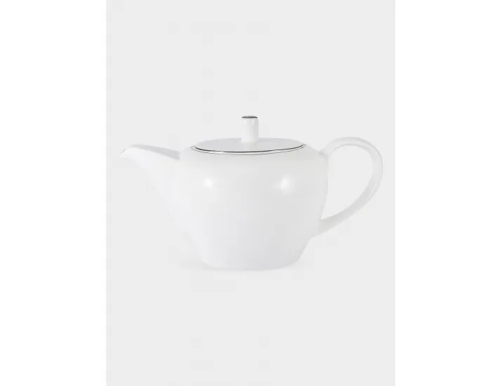 Чайный набор 6 персон 14 предметов белый с серебристым кантом Anna Lafarg Арктика