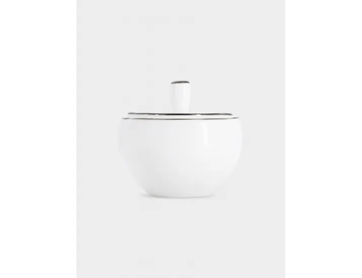 Чайный набор 6 персон 14 предметов белый с серебристым кантом Anna Lafarg Арктика