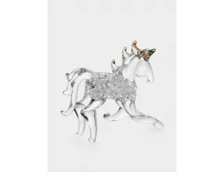 Статуэтка, 8х9 см, стекло, золотистая, Лошадка, Horse