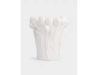 Ваза для цветов, 25 см, керамика, молочная, Тюльпаны, Tulip