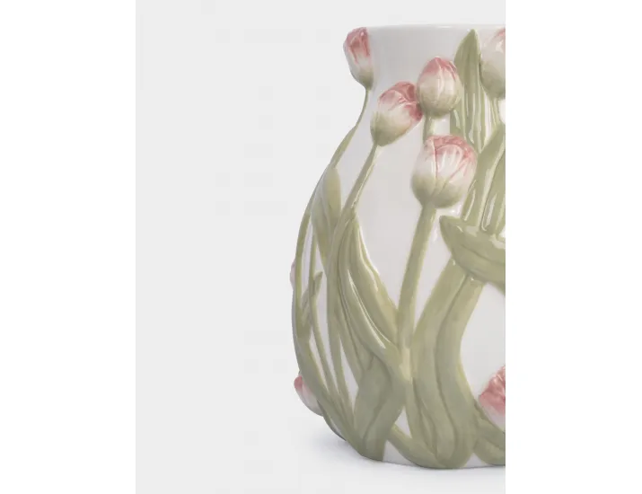 Ваза для цветов 19 см молочная Розовые тюльпаны Anna Lafarg Tulip