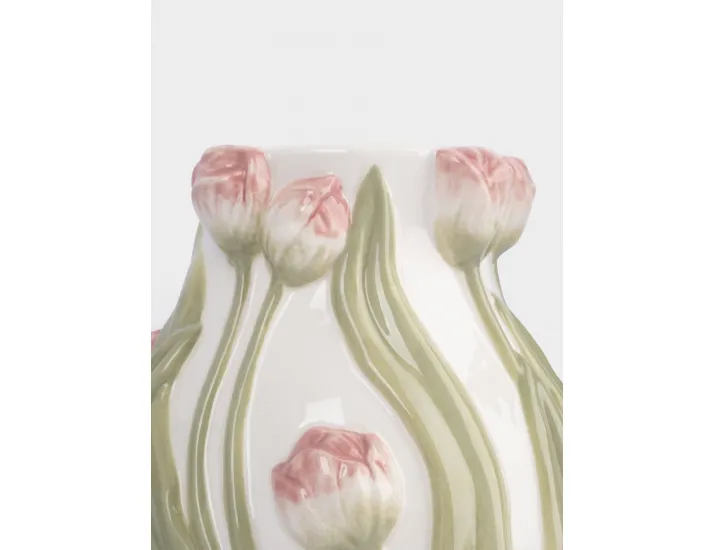 Ваза для цветов 19 см молочная Розовые тюльпаны Anna Lafarg Tulip