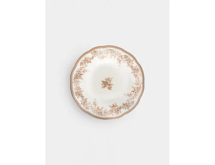 Тарелка суповая 22х4 см 600 Anna Lafarg Коричневые цветы Burgundy