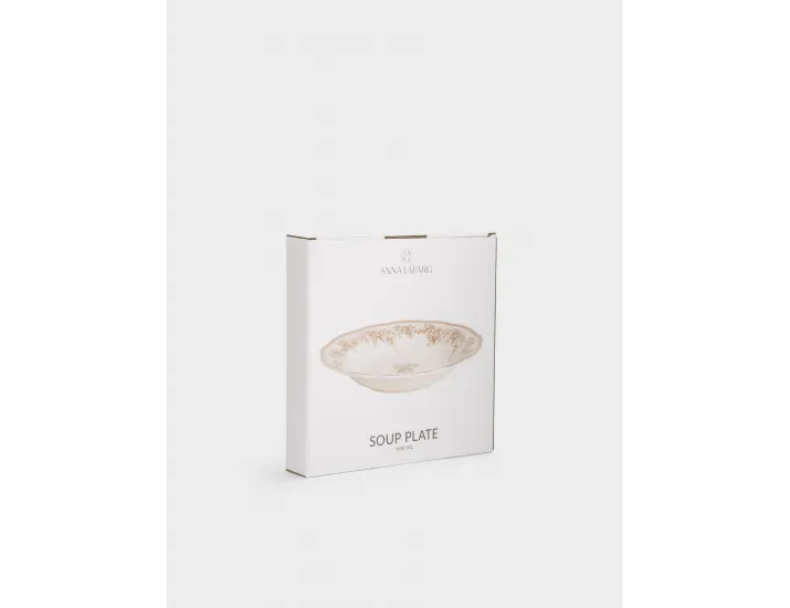 Тарелка суповая 22х4 см 600 Anna Lafarg Коричневые цветы Burgundy