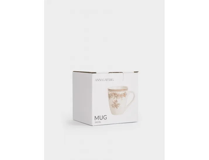 Кружка 350 мл Коричневые цветы Anna Lafarg Burgundy