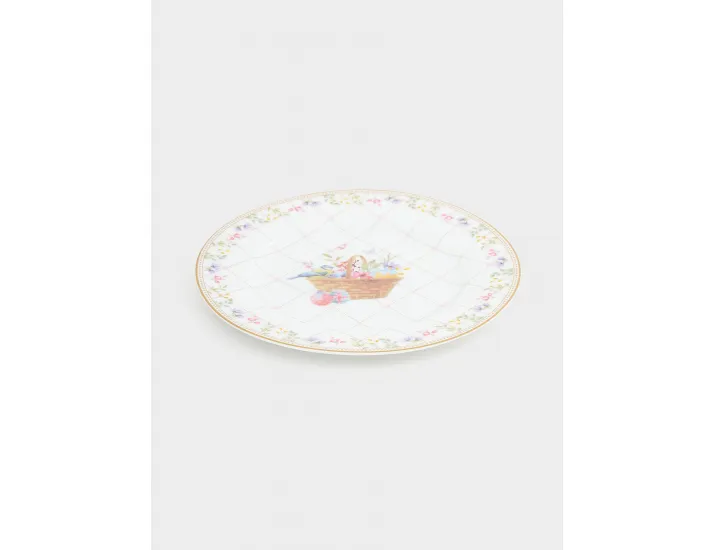 Тарелка закусочная 19 см белая Корзина с цветами Easy Life Spring Bloom