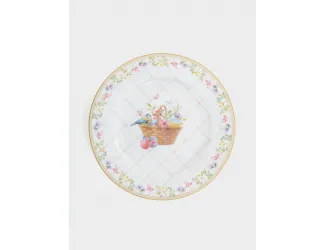 Тарелка закусочная, 19 см, фарфор P, белая, Корзина с цветами, Spring Bloom